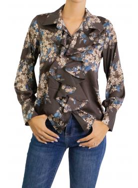 Camicia fantasia con volant "Leila"
